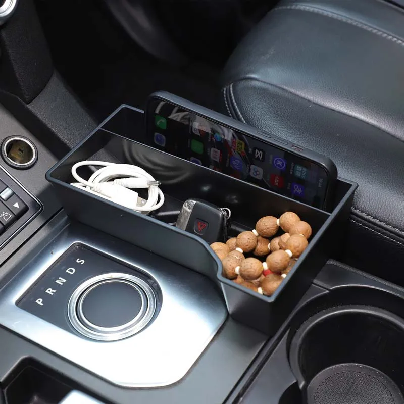 For Land Rover Discovery 4 LR4 2013-2016 ABS Black Car Central Control Storage Box Mobile Pallet Car Interior Accessories LHD