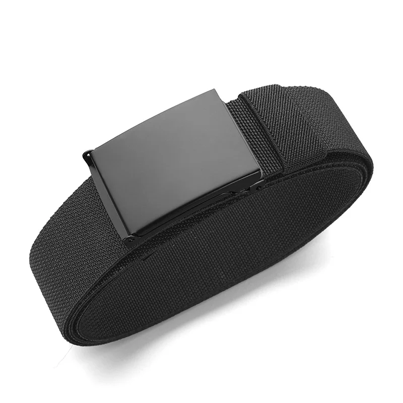 Stylish Classic Nylon Rubber Stretch Casual Versatile Belt; Sturdy, Durable, Minimalist Flap Elastic Smooth Buckle Men's Belt