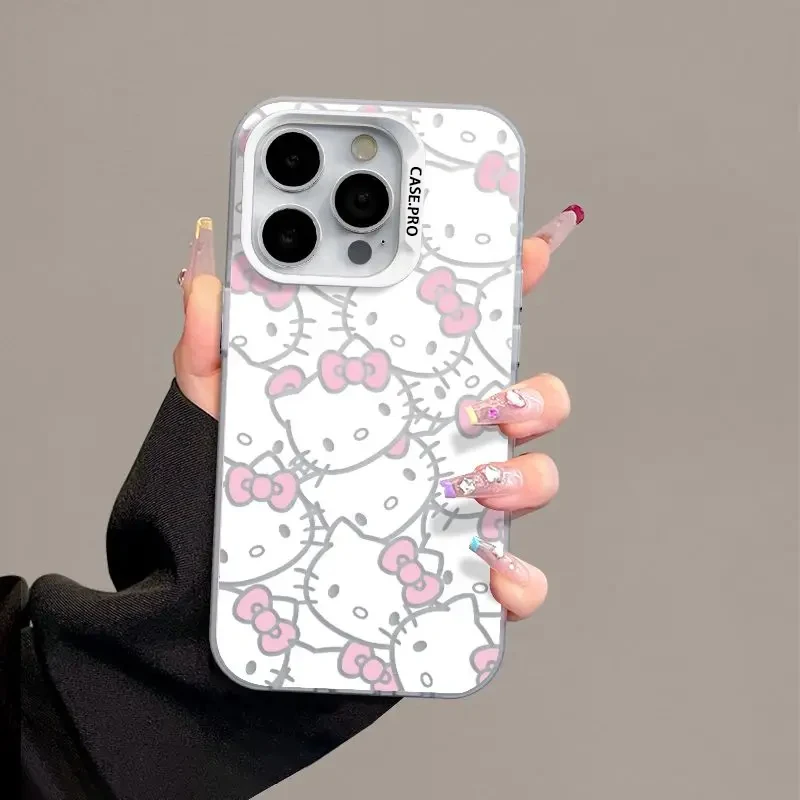 Capa Hello Kitty para OPPO Realme, Capa Traseira Matte, Tela Cheia, Realme 5, 8, 8i, 9i, 10, 11 Pro, C12, C15, C20, C21Y, C31, C33, c35, C53, C55, 5G, luxo