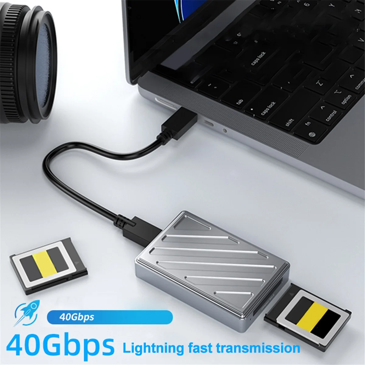 CFexpress 타입 B 카드 리더기, USB 4.0, 10Gbps, 드라이브 프리 메모리 카드 어댑터, PC 노트북용