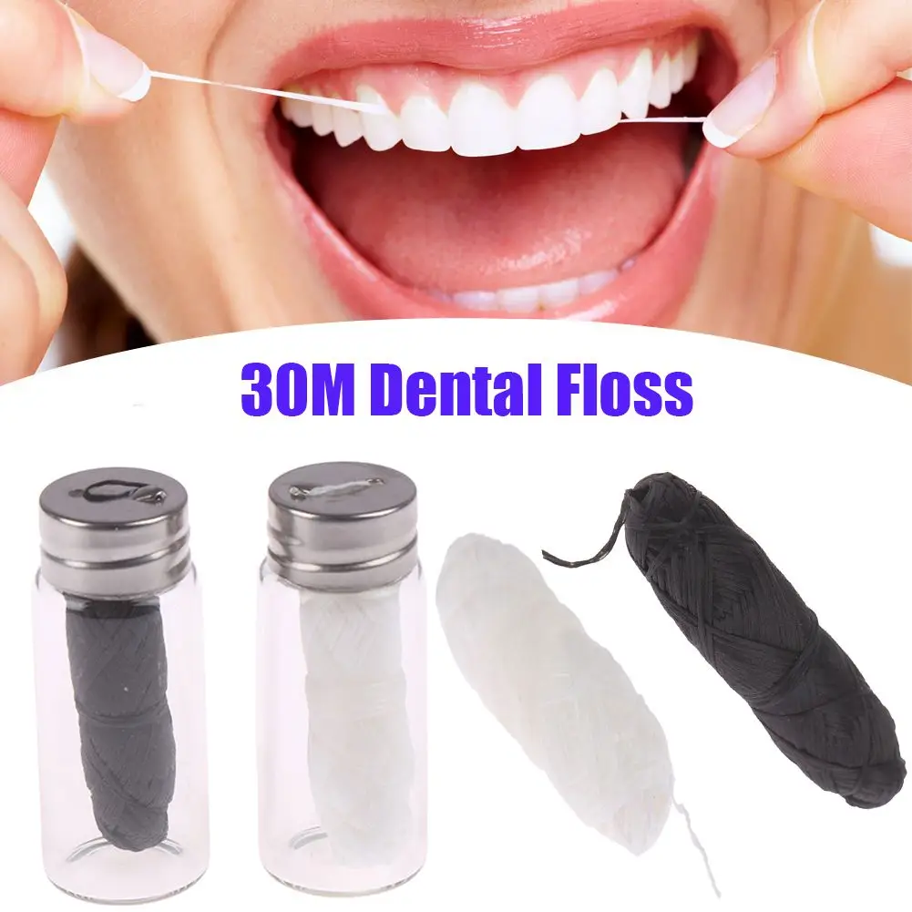 30M Toothpick Bamboo Dental Floss Floss Spool Dental Flosser Teeth Flosser Oral Care Oral Hygiene