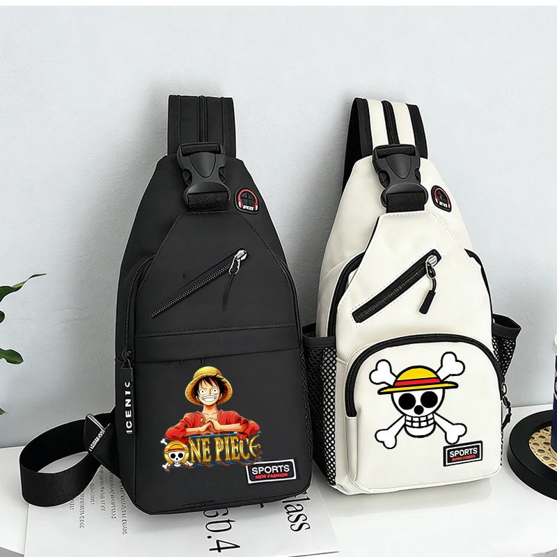 Anime One Pieces Bag Luffy Chest Pack Men's Korean Version Crossbody Bag Outdoor Boy Sports Casual Sling Backpack Trend Gifts