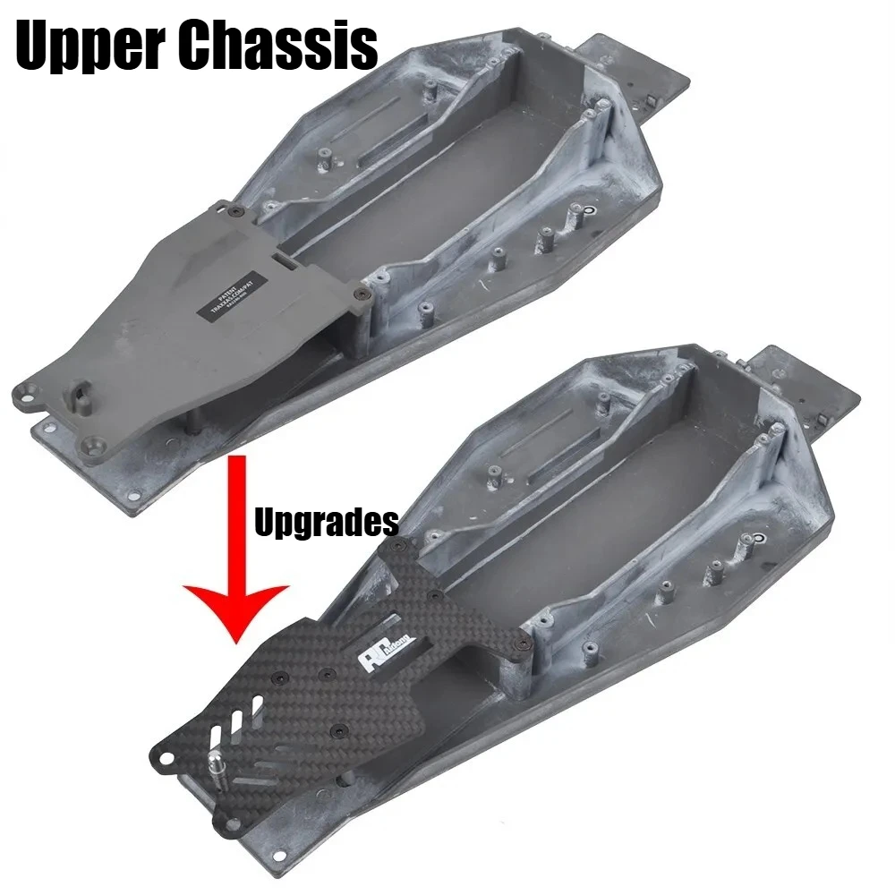 Carbon Fiber Upper Chassis for Traxxas Bandit VXL Rustler VXL 1/10 RC Buggy Upgrade Parts