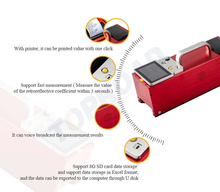 Electronic Measuring Instruments Vertical Sign Horizontal Retroreflectometer for Road Signs