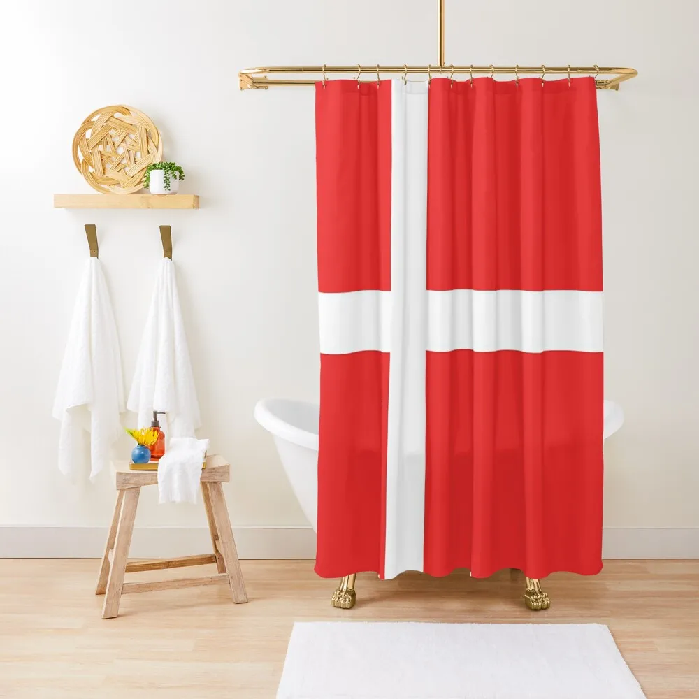 

Danish Flag Shower Curtain For Bathrooms Bathroom Box Bathroom Shower Curtain