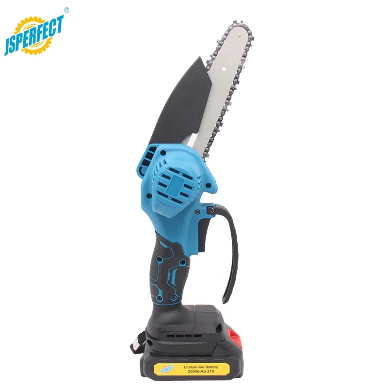 JSPERFECT Portable Mini Cordless Chansaw 6 Inch Brush Motor Chain Saw