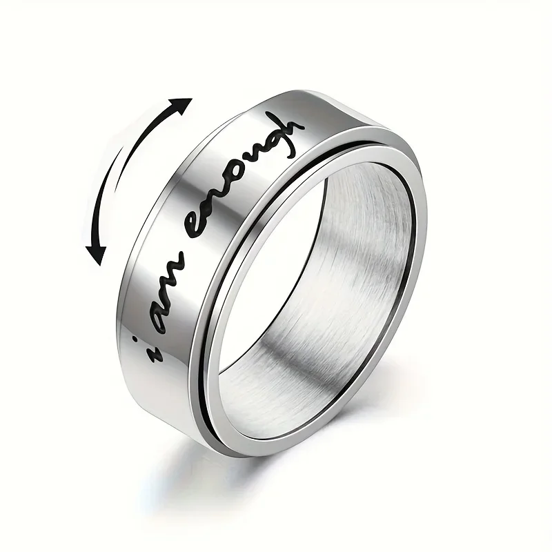 Mode Einfachheit Edelstahl Anti-Stress-Ring für Paare Metall Spinner Zappeln Anti-Angst entspannende Knöchel Ring Schmuck