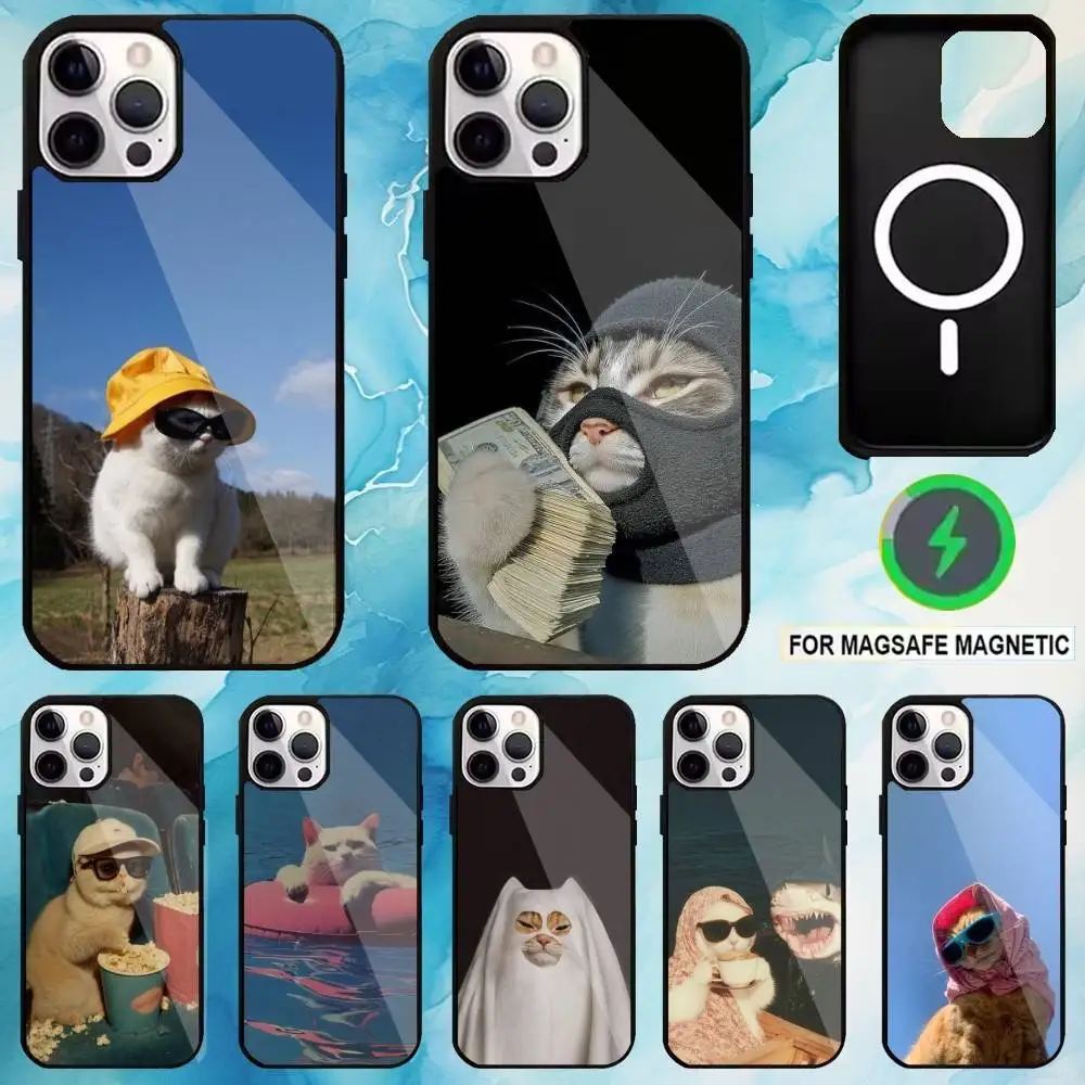 

Pet Cat Funny memes Phone Case For iPhone17,16,15,14,13,12,11 Plus,Pro Max Magnetic For Magsafe Wireless Charging