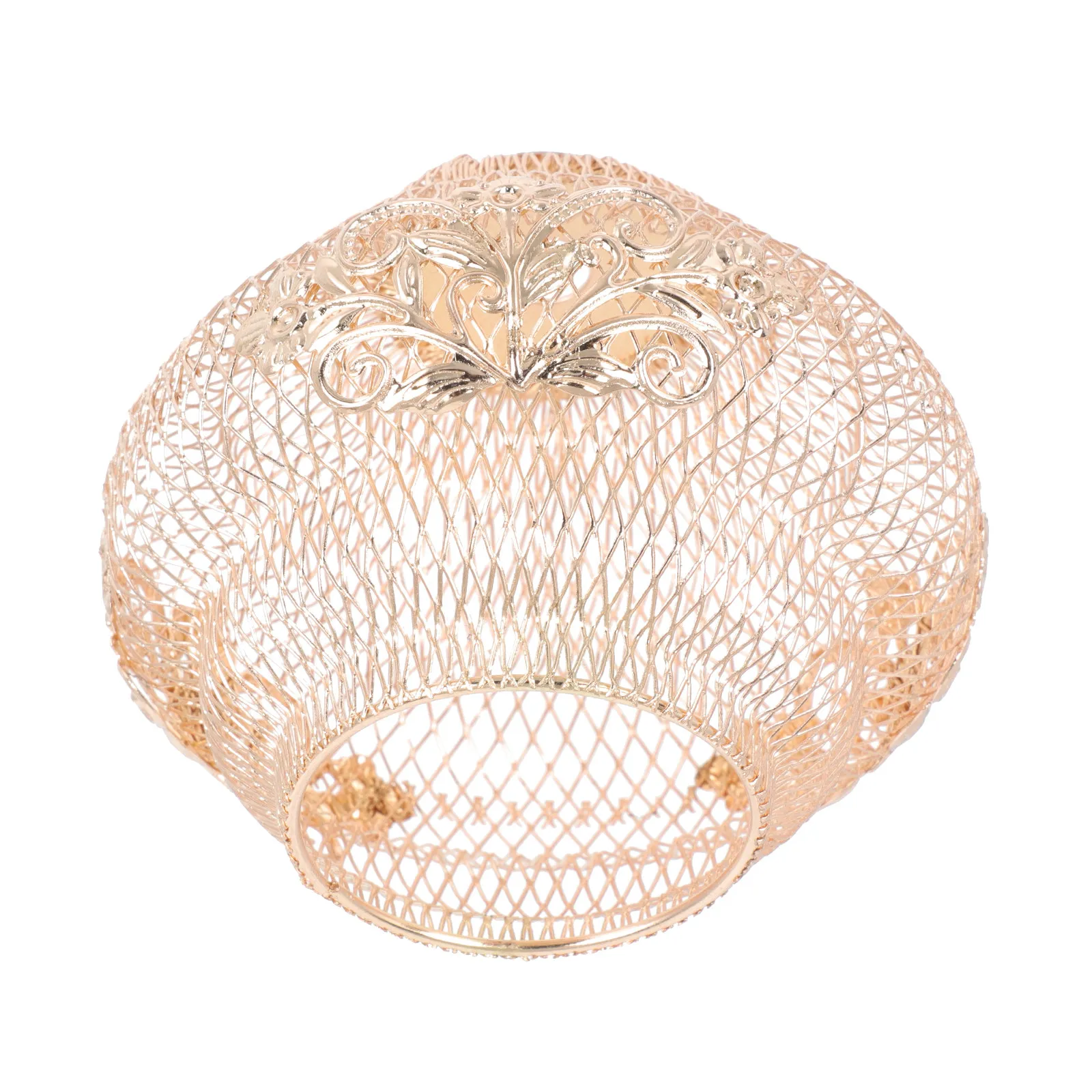 

1 шт. Металлический декоративный подвесной светильник в форме фонаря, золотистый, ажурный, для домашнего использования, декор для лампы