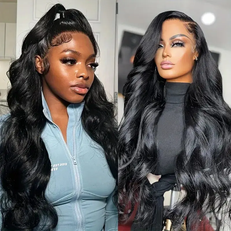 Rosabeauty 13X6 Transparent Body Wave Lace Frontal Wig 13X4 HD Front Human Hair 5X5 Glueless  Water Wave Wig 250% Density