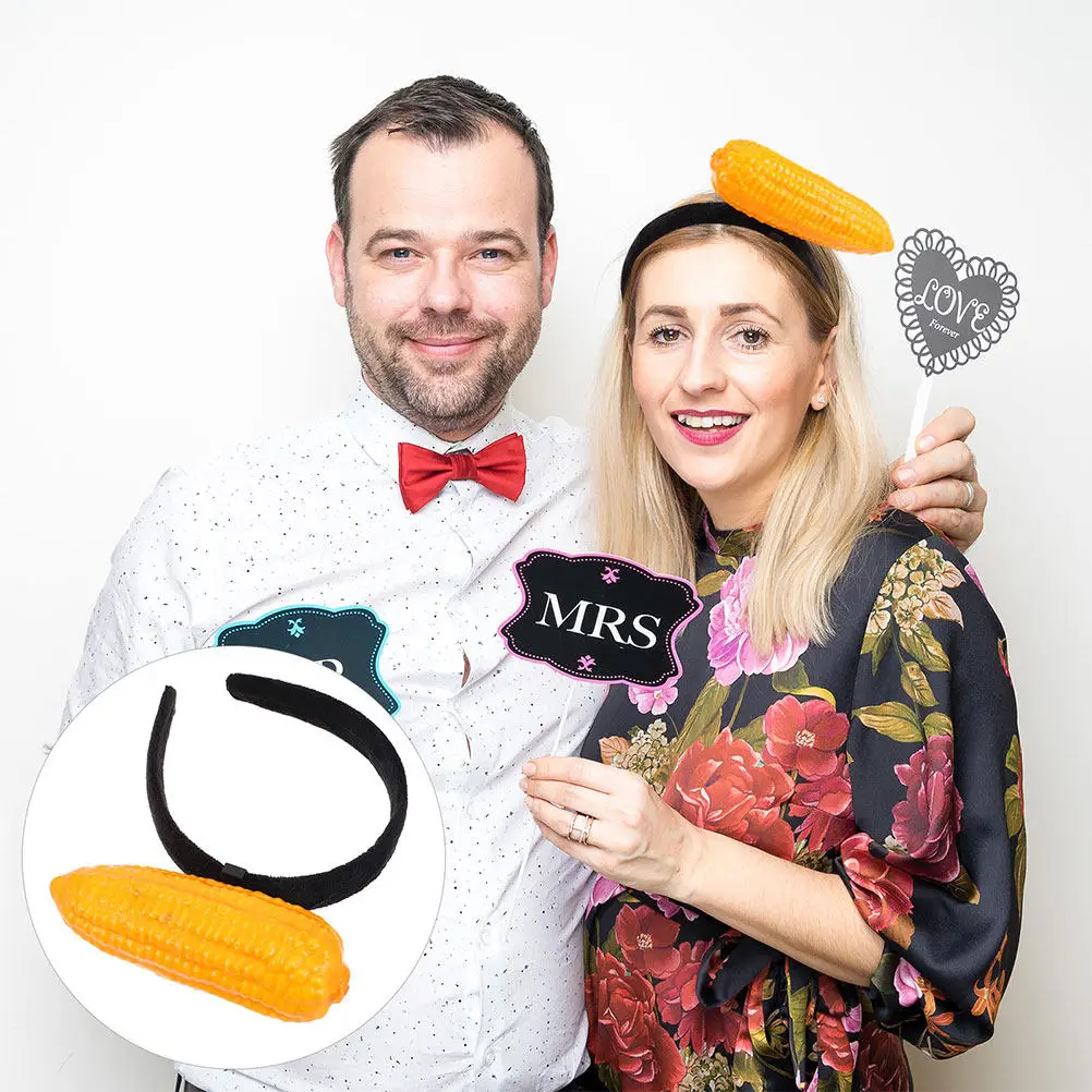 

Мягкая милая повязка на голову в виде кукурузы, забавный аксессуар для вечеринок, головной убор для Хэллоуина, косплей, овощная повязка для волос, для макияжа и спа-процедур, необычная повязка на голову