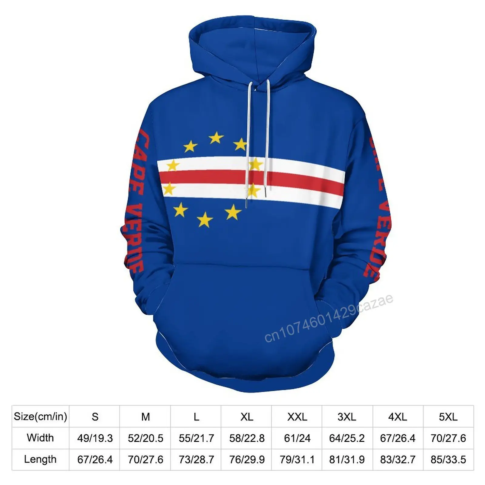 Cape Verde Country Flag 3D Hoodie Polyester Cool Men Women Harajuku Sweatshirt Unisex Casual Pullover Hoodies