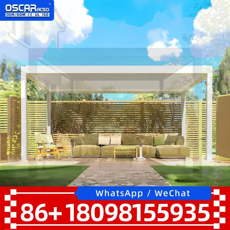 Motorised Freestanding Pool Enclosure Aluminum Louvre Sun Pergola Louvered Patio Roof Garden Shed in USA Backyard Poolside Balco