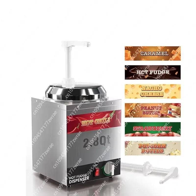 Commercial 2.8Qt Electric Hot Chocolate & Sauce Dispenser Nacho Cheese Warmer Stainless Steel Eco-Friendly Cheese Tools Pump
