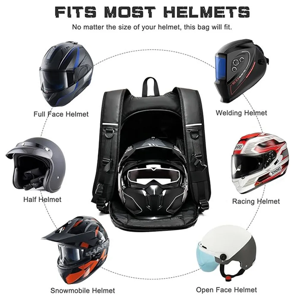 Large Capacity Multifunctional Motorcycle Helmet Bag Waterproof Motorcycle Riding Backpack Reflective Bicycle Travel Laptop Bag view 5