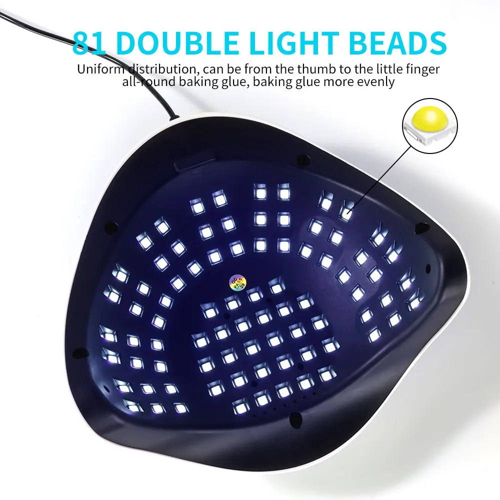 Sécheur professionnel de lampe UV pour Nail Art, 81led, avec 4 minuteries et capteur automatique, lampe de polymérisation, outil de manucure pour vernis à ongles en Gel