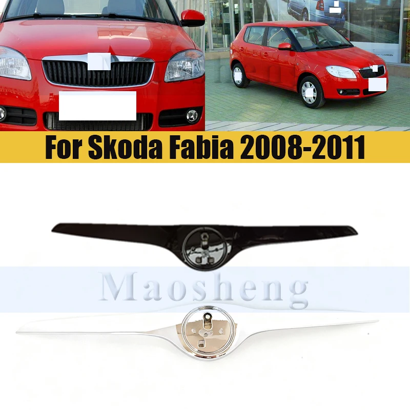 

Накладки на переднюю решетку радиатора ﻿ Для Skoda Fabia 2008-2011 крышка передней решетки отделка гоночные грили литьевые полосы аксессуары