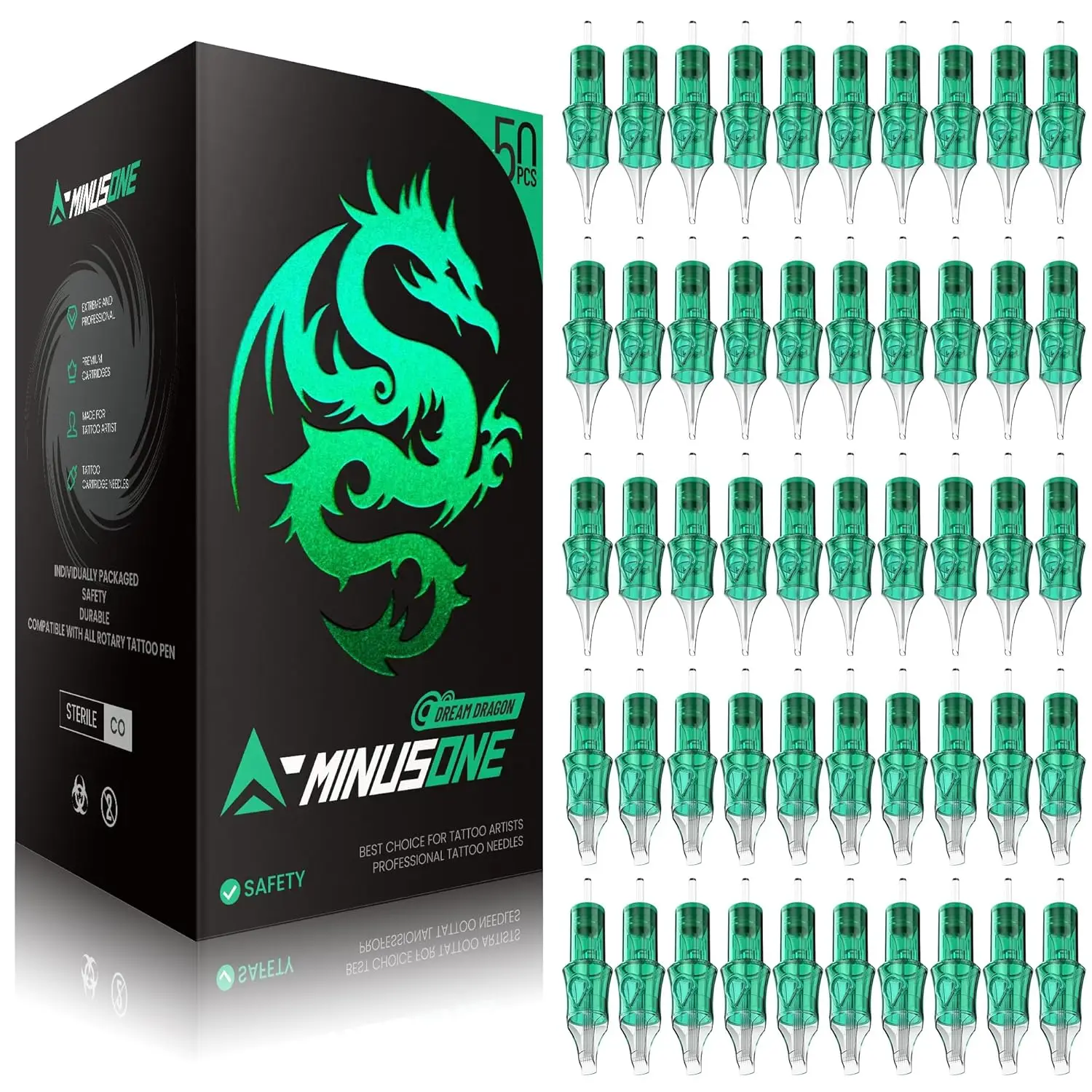 

50 штук, разные размеры # 12 игл для татуировок, ассорти, одноразовые картриджи для тату-машинок, стерилизация и безопасность