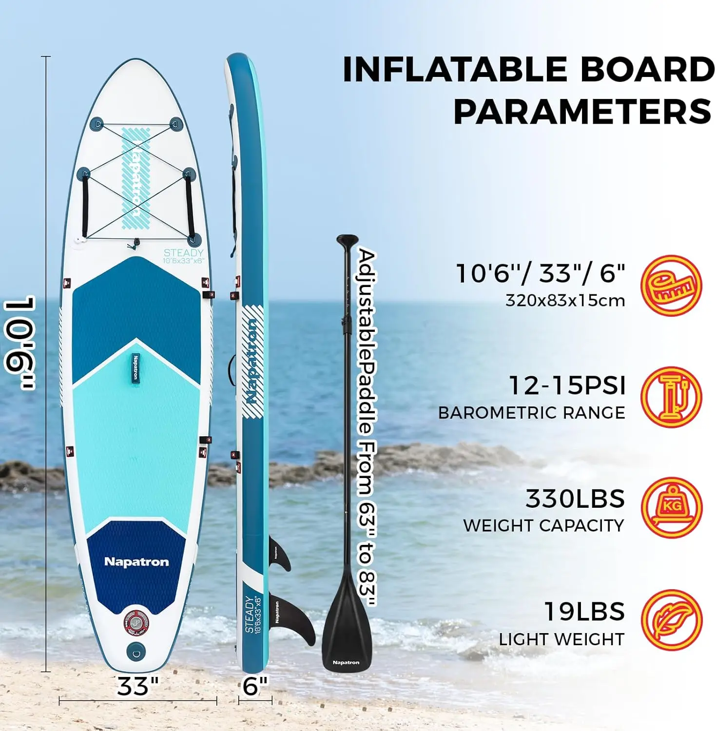 Stand Up Paddle Boards, 33'' Widened Design Sup Paddle Board, Premium Paddle Fishing Board with Accessories, Sunscreen Cover, Fa