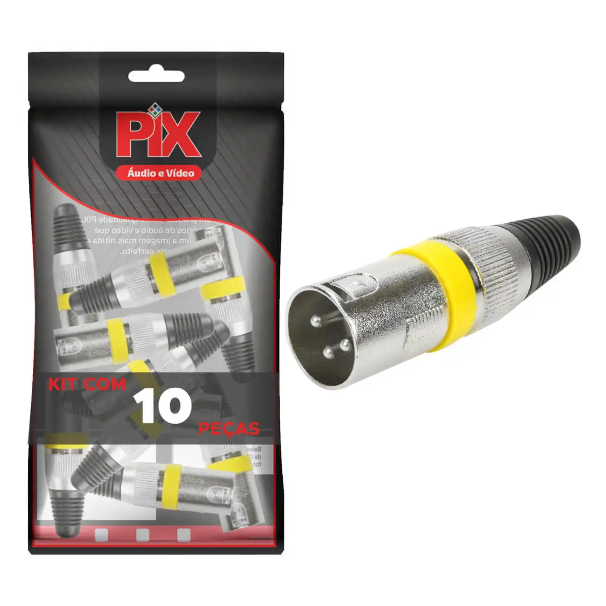 10x Plug Male Cannon-Premium Professional-Ring Series-Yellow