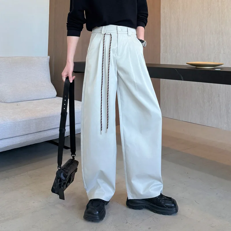 

Men's Casual Wide Leg Pants 2026SS New Sle Tapered Straight Leg Cotton Polyester Blend Daily Wear Casual Trousers