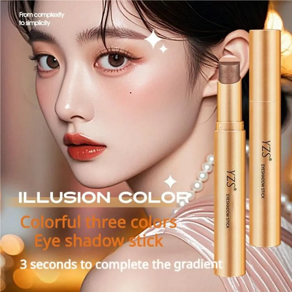 

New Tri-Color Eyeshadow Stick Waterproof Matte Finish Eyeshadow Pen Long Lasting Eye Makeup Quick Makeup