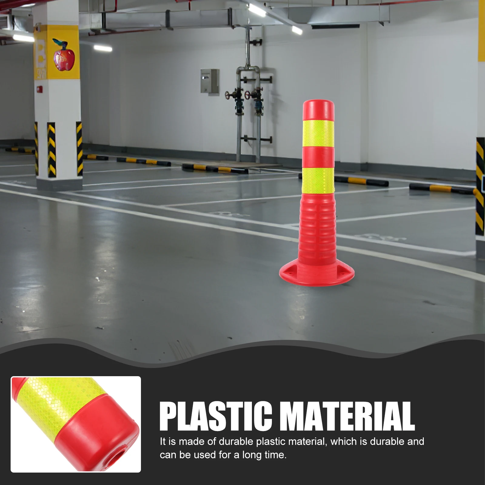 

Plastic Anti-collision Column Warning Road Barricade Reflective Traffic Sign Safety Facility Elastic Pile Road Column