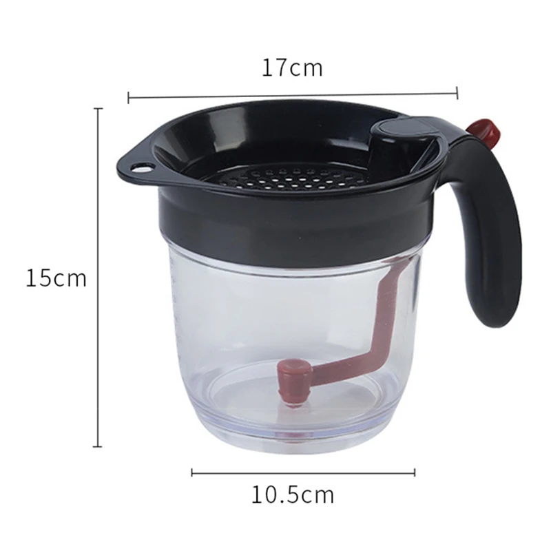 Kitchen Tool Fat Separator With Bottom Release Fat Separator With Strainer Soup Residue Oil Filter Separate