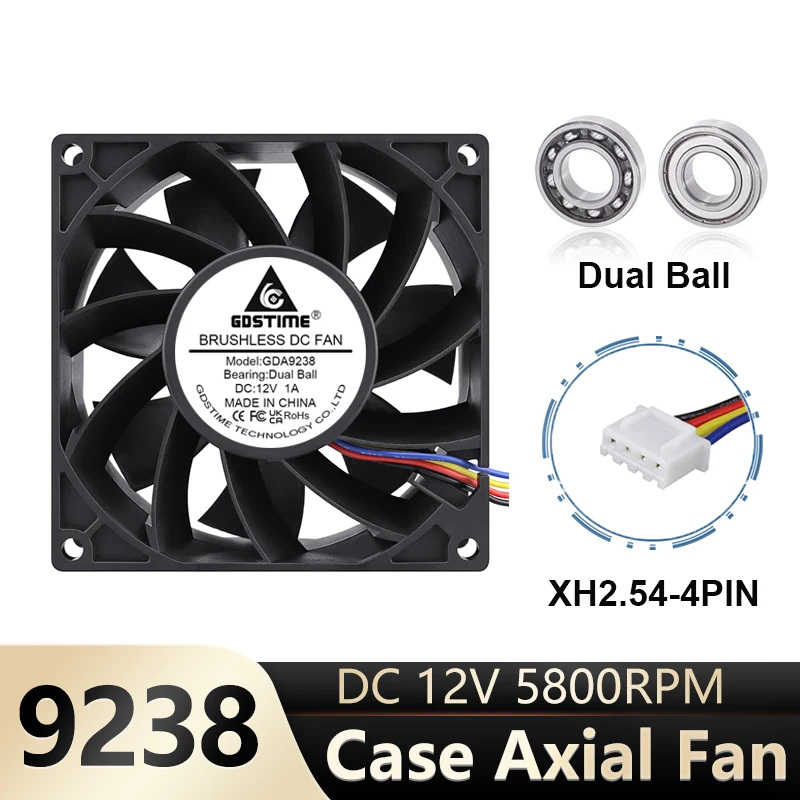 Gdstime 9238 12V DC 4Pin PWM Connettore Brushless Radiatore 92MM Doppia Sfera Inverter Dispositivo di Raffreddamento 92x92x38mm Case Del Computer Ventola di Raffreddamento