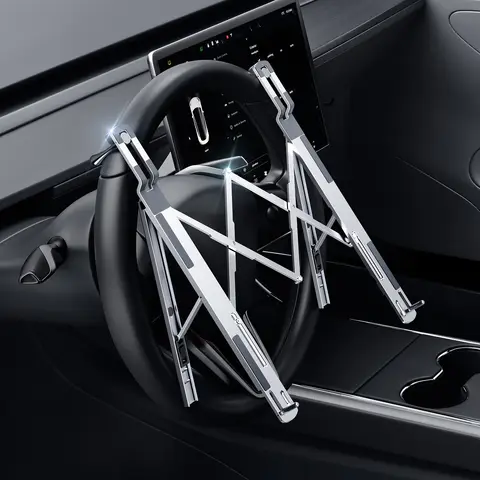 Hipacool Car Steering Wheel Laptop Stand Foldable Portable 5-level Adjustable Notebook Bracket for Macbook Tablet Stand Holder