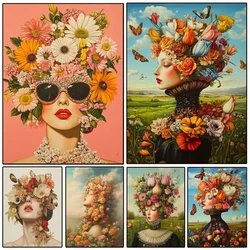 5D DIY Diamond Painting New 2025 Beautiful Girl and Flowers Full Diamond Mosaic Bead Embroidery Art Stitch Home Decoration