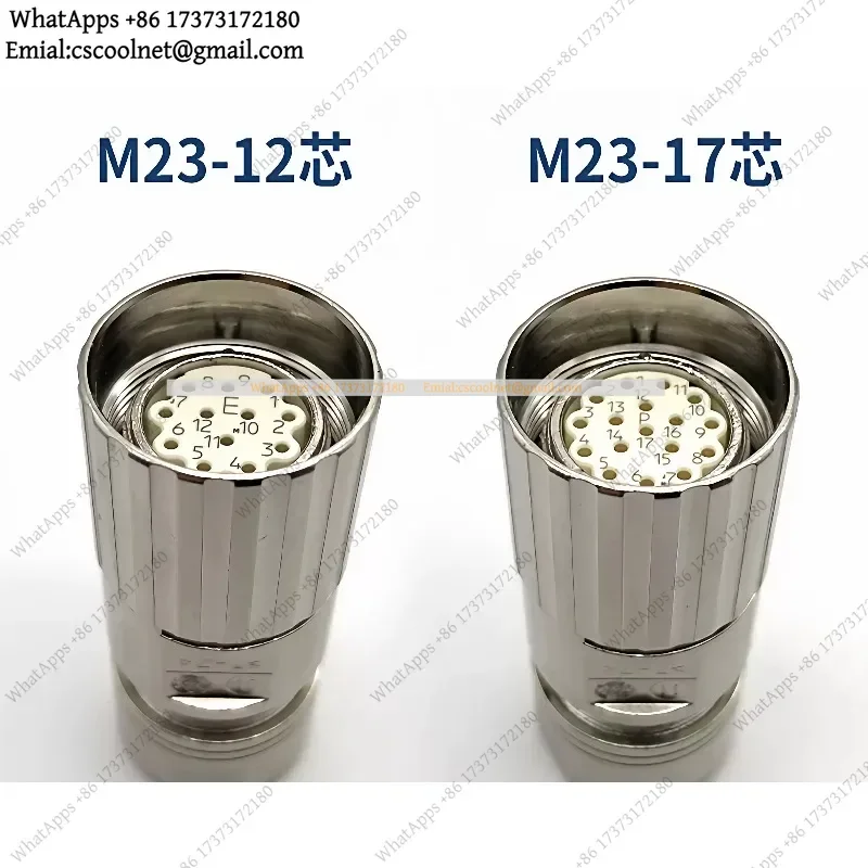 JS02 M23 M623 Straight Type Internal External Thread 17 Pin Encoder Plug Connector Male Female Single Universal Accessory