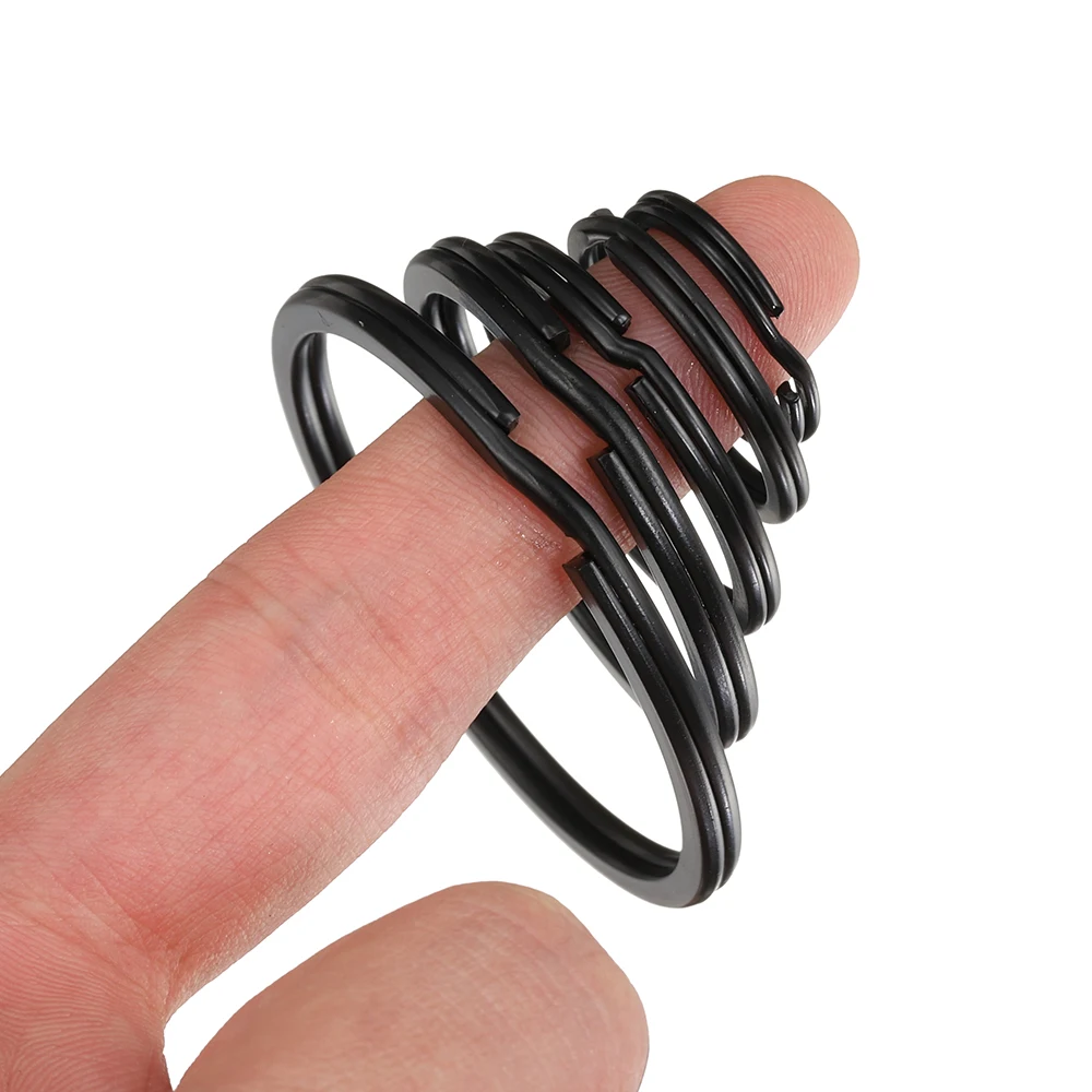 10pcs Black Metal Keyring Key Chains Key Rings 35mm Keyfob Connect Ring Bag Pendant Keychain