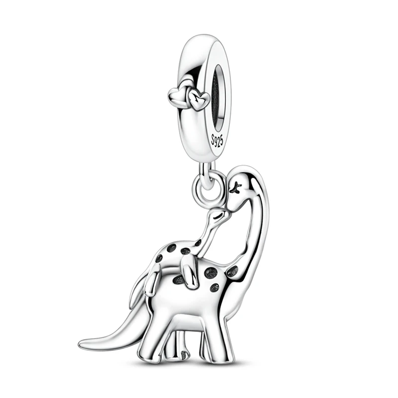 Charms Mother Baby Dinosaur Dangle Beads Fit 925 Sterling Silver Charms Bracelet Maternal Love Beads Jewelry Gift for Women
