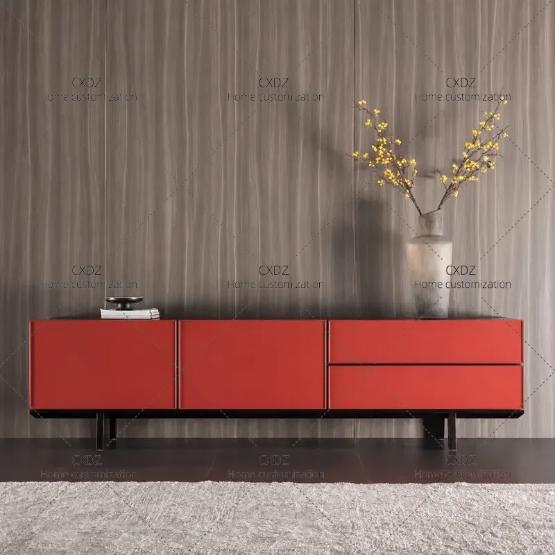 Minimalist TV Cabinet Modern Simple Living Room Audio Visual Console Floor Storage Unit Decorative Media Stand Furniture