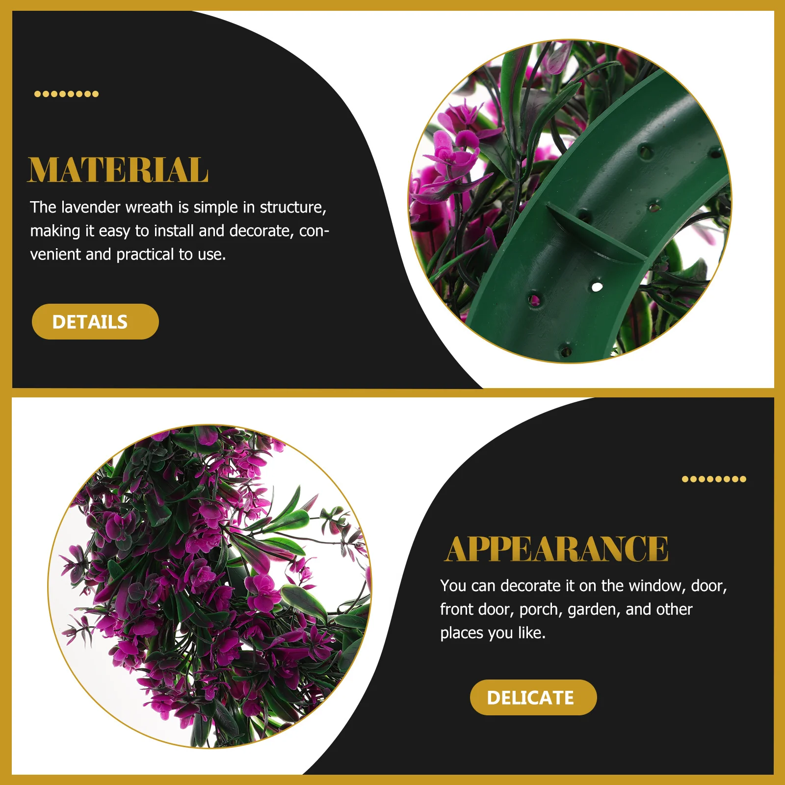 

Artificial Plant Wreath Hanging Front Door Decoration Easy Install Realistic Appearance Long Service Life Spring Decor