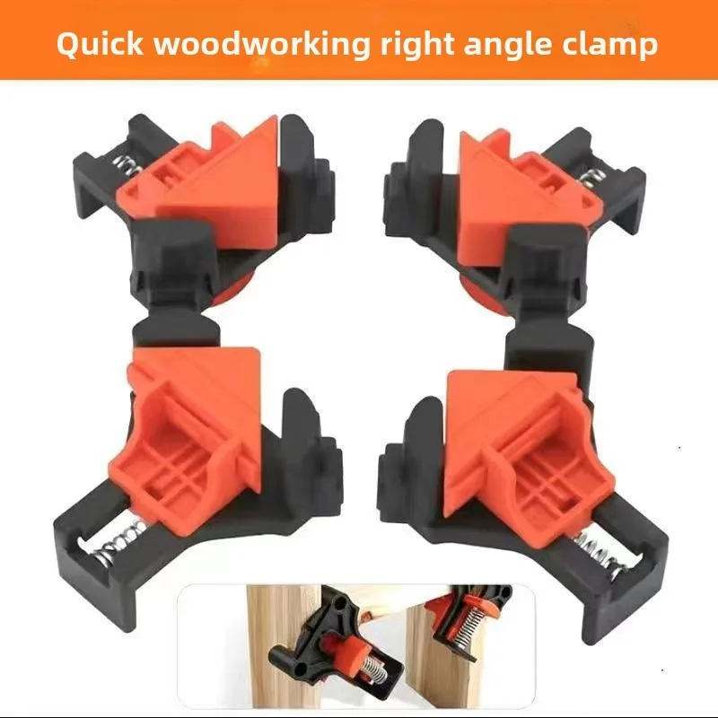2/4PCS Right Angle Fixing Clip Woodworking Clamp Adjustable Swing Corner Clamp Corner Clip Fixer for Welding Drilling Cabinets
