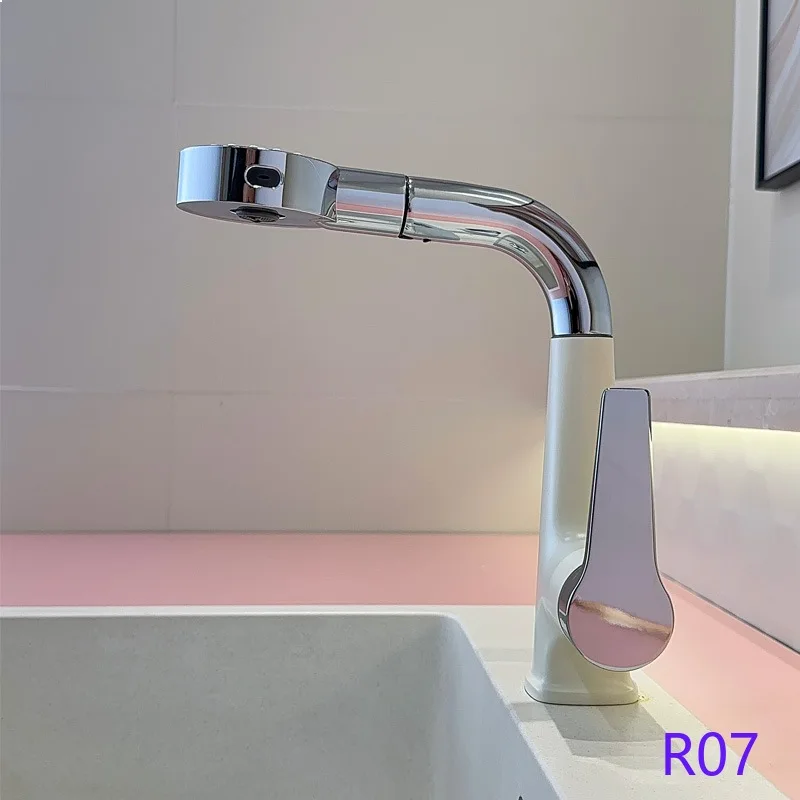 Solid‑Brass Pull‑Out Retractable Kitchen Faucet, Hot & Cold Spray Mixer Tap for Home Kitchen & Bathroom Sink Use