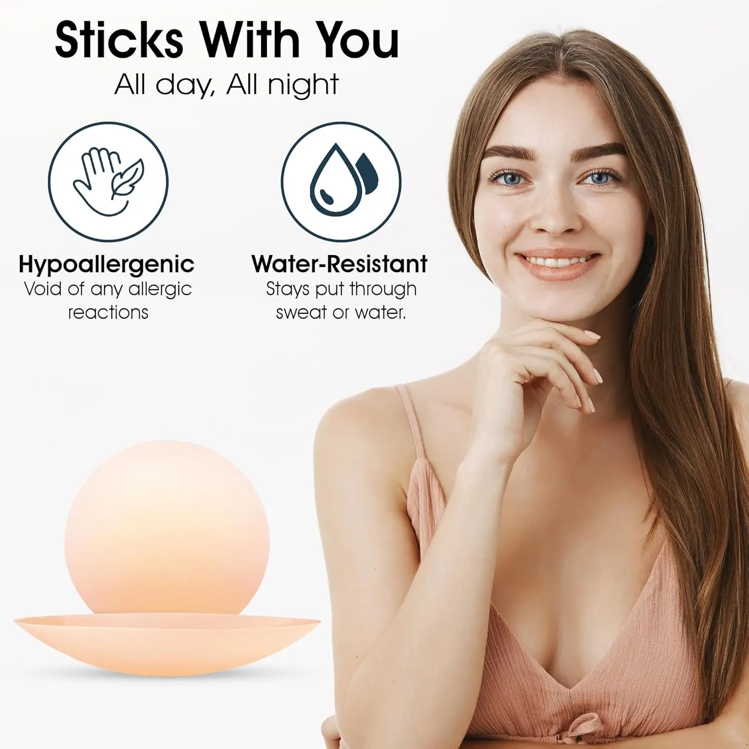 

Силиконовые накладки на соски многоразового использования для женщин – невидимые накладки на грудь для платьев без спинки и без бретелек