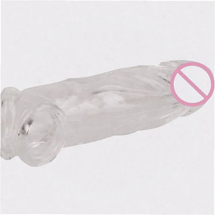 3 Size Transparent Penis Extender Reusable Condom Sleeve Delay Ejaculation Cock Ring Sex Toys For Men view 3