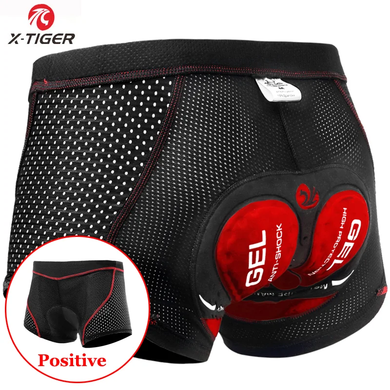 X-TIGER Cycling Shorts Breathable Mesh Cycling Underwear 5D Gel Pad Shockproof MTB Bike Shorts Men Shorts