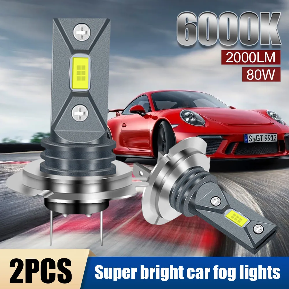 

2PCS H7 Car LED Fog Light 9005 H4 H11 H16 Headlight LED Bulb 160W 12V-24V 6000K White Front Light Plug And Play Car Accessories