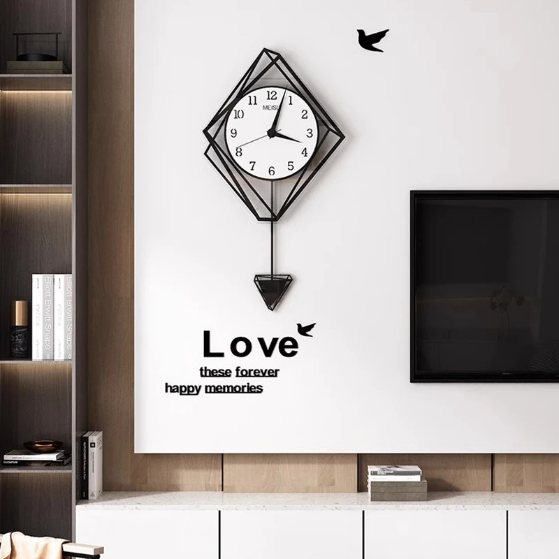 Minimalist Black Clocks Wall Metal Digital Modern Hanging Clock Wall Metal Living Room Orologio Da Parete Room Decorarion