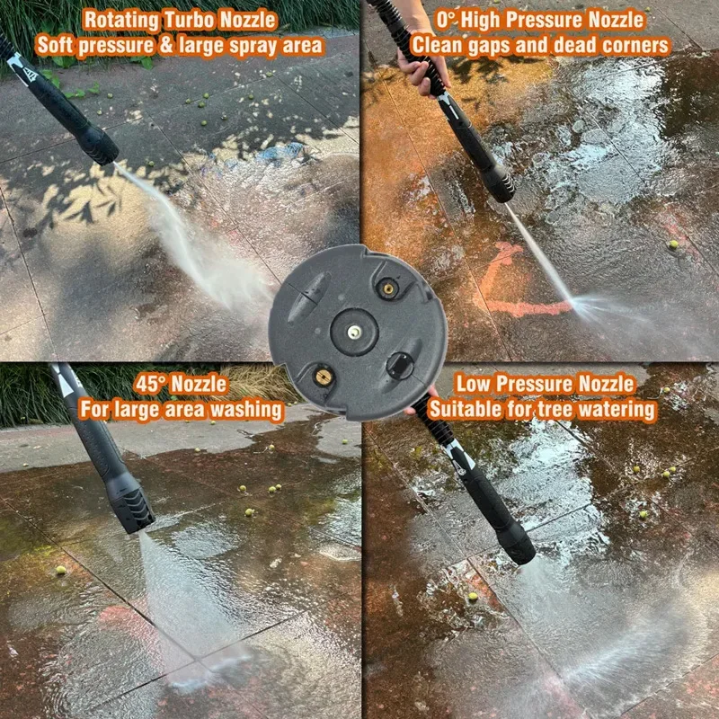 1PC Adjustable LA Fan-shaped Combination Water Gun Head K Series Car Wash High-pressure Direct Spray Rotating Nozzle Rod Head