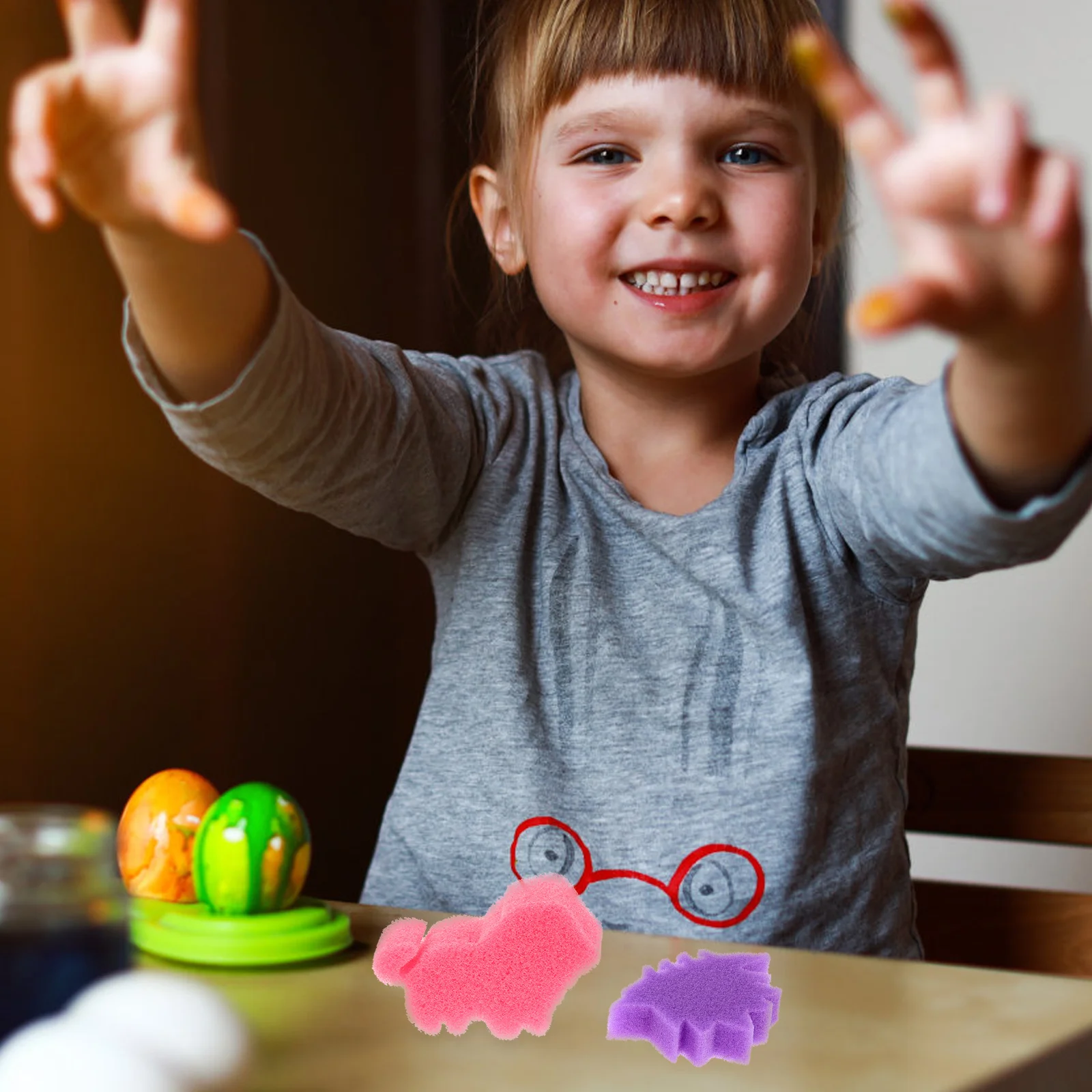 30pcs DIY Sponge Painting Animal Shaped Craft Sponge Assorted Pattern Early Learning Sponge for Kids (Mixed Pattern and Mixed Co