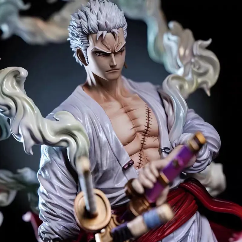 

One Piece Roronoa Zoro Anime Figure Statue Dual Heads Nika Form Collectible Model Peripheral Gift for Anime Fans