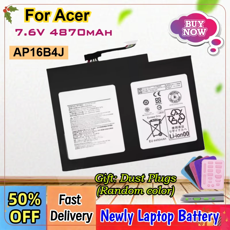 

7.6V 4870mAh 37Wh AP16B4J Laptop Battery for Acer Aspire Switch 5 Alpha 12 N16P3 N17P5 12 SA5-271 Tablet Computer