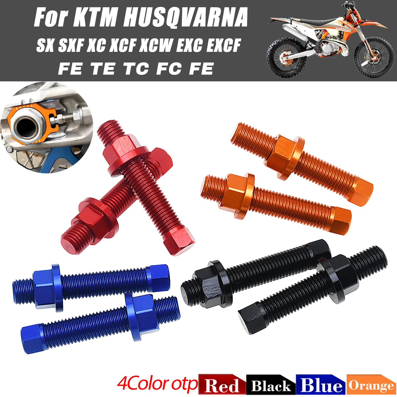 High Precision M10 Chain Adjuster Rear Axle Blocks Fit KTM 125 150 250 300 350 2004-2023 Off Road Motorcycle Replacement Parts ﻿