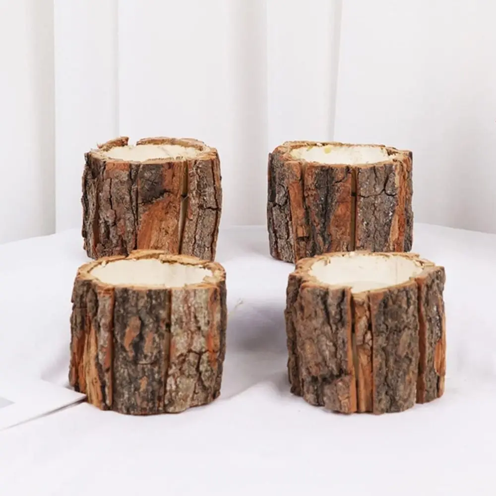 Stationery Storage Wooden Bark Pen Holder Multifunctional Minimalism Desktop Organizer Cosmetic Holder Stationery Box