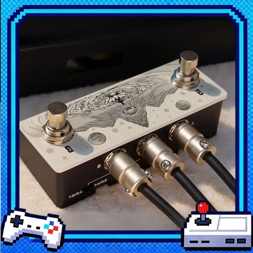 KLOWRA Animus Dual Momentary Footswitch, 3 Mappable Output Passive Foot Controller for Guitar Multi-Effects Looper Pedal